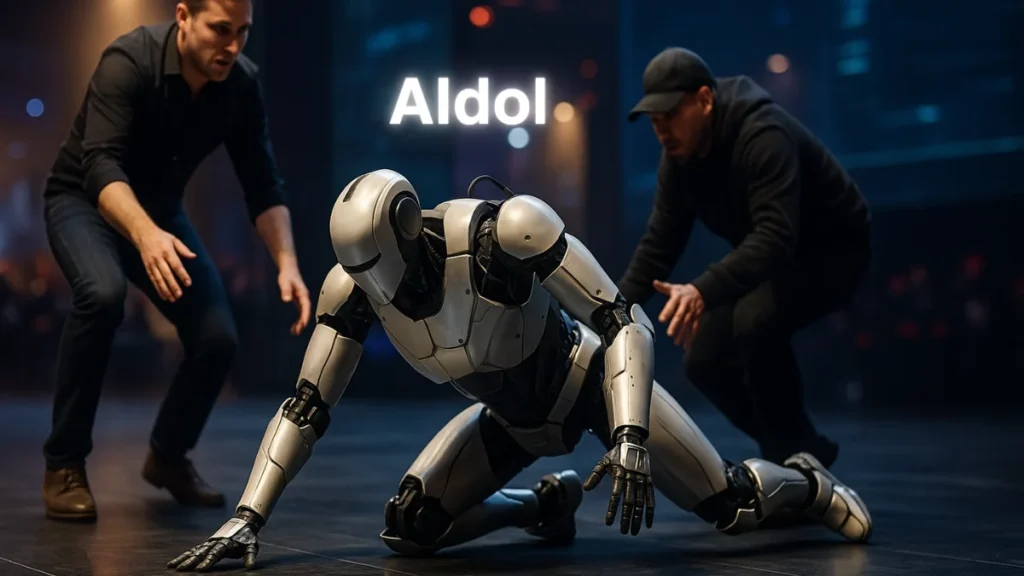 Russia’s First Humanoid Robot 'AIdol' Takes a Tumble on Stage